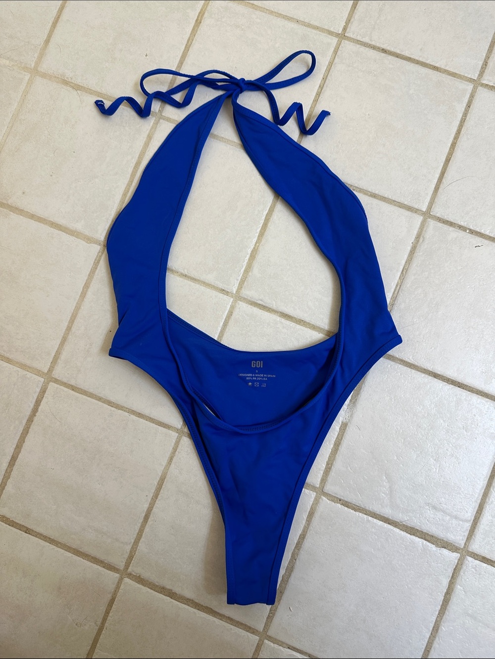 GOI Royal Blue Halter One-Piece Swimsuit